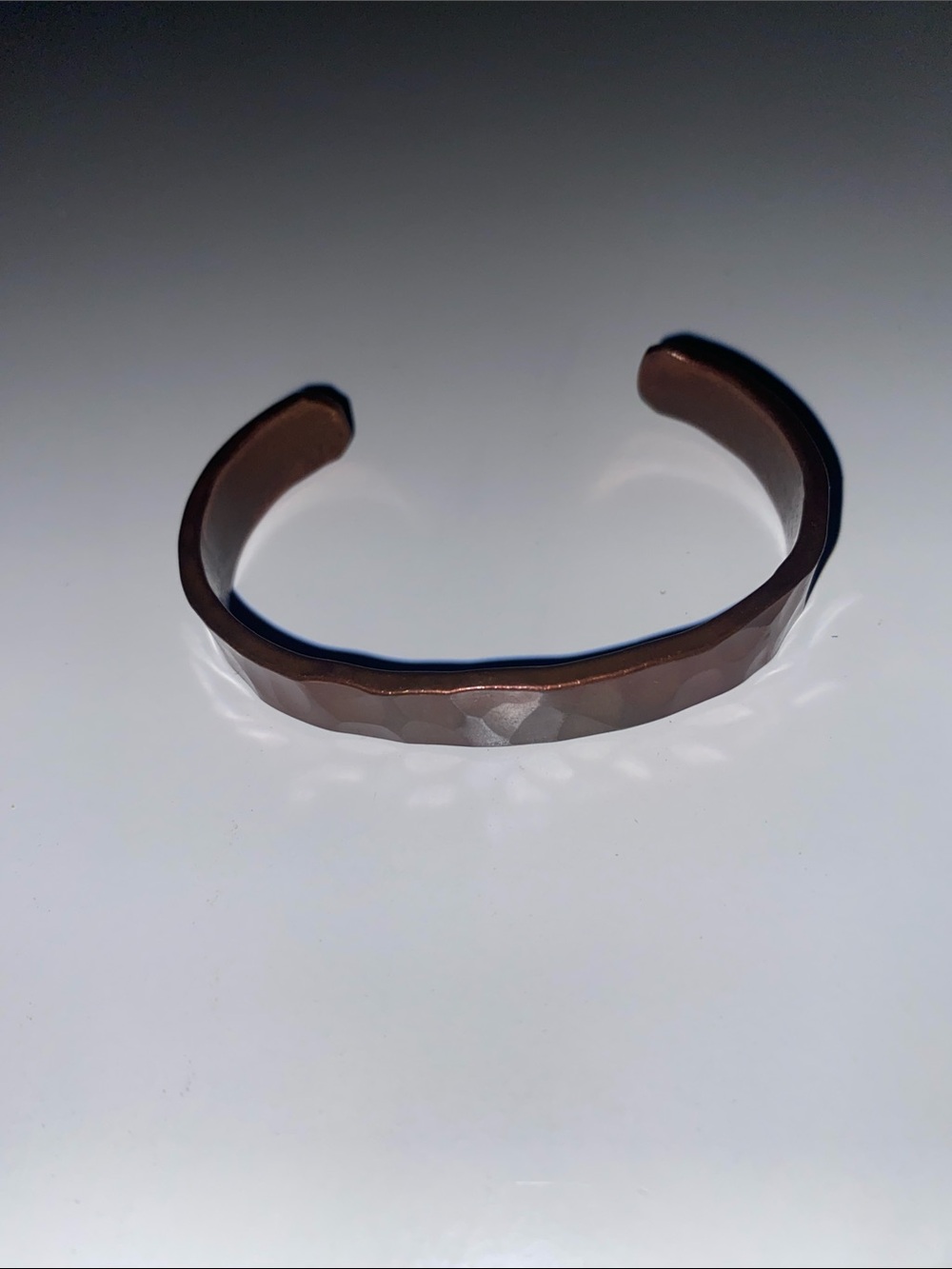 Faceted Copper-Tone Open Cuff Bracelet